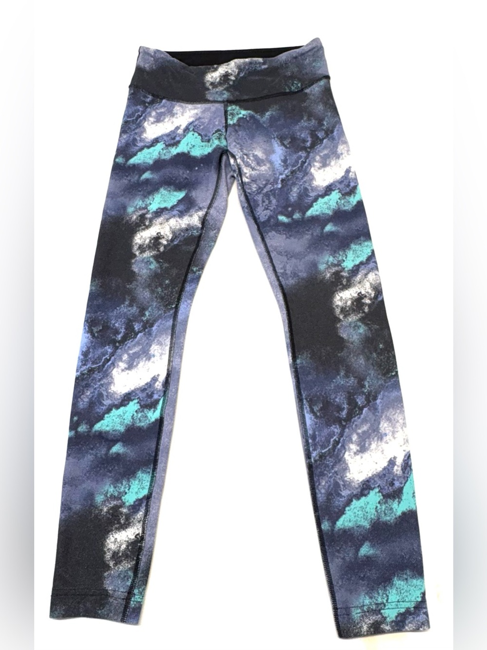 RARE Vintage Lululemon Wunder Under Crop - Denim Luon Milky Way - Size 4